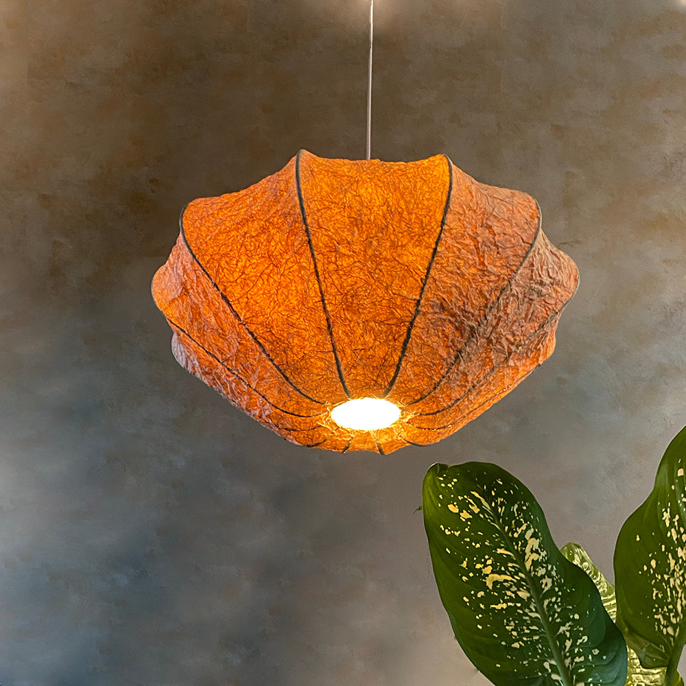 Sunset Crushed Banana Paper Hanging Lamp– Sunshine Boulevard
