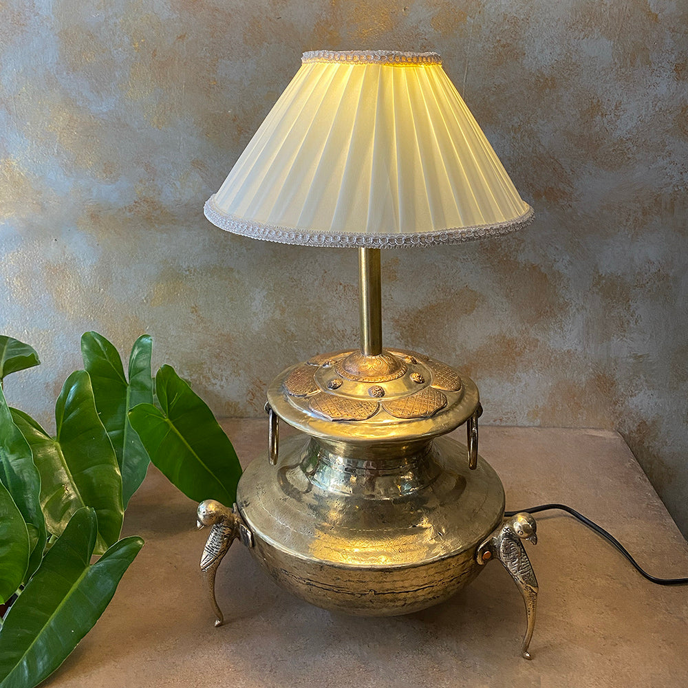 Antique Brass Pot Table Lamp - Main Image