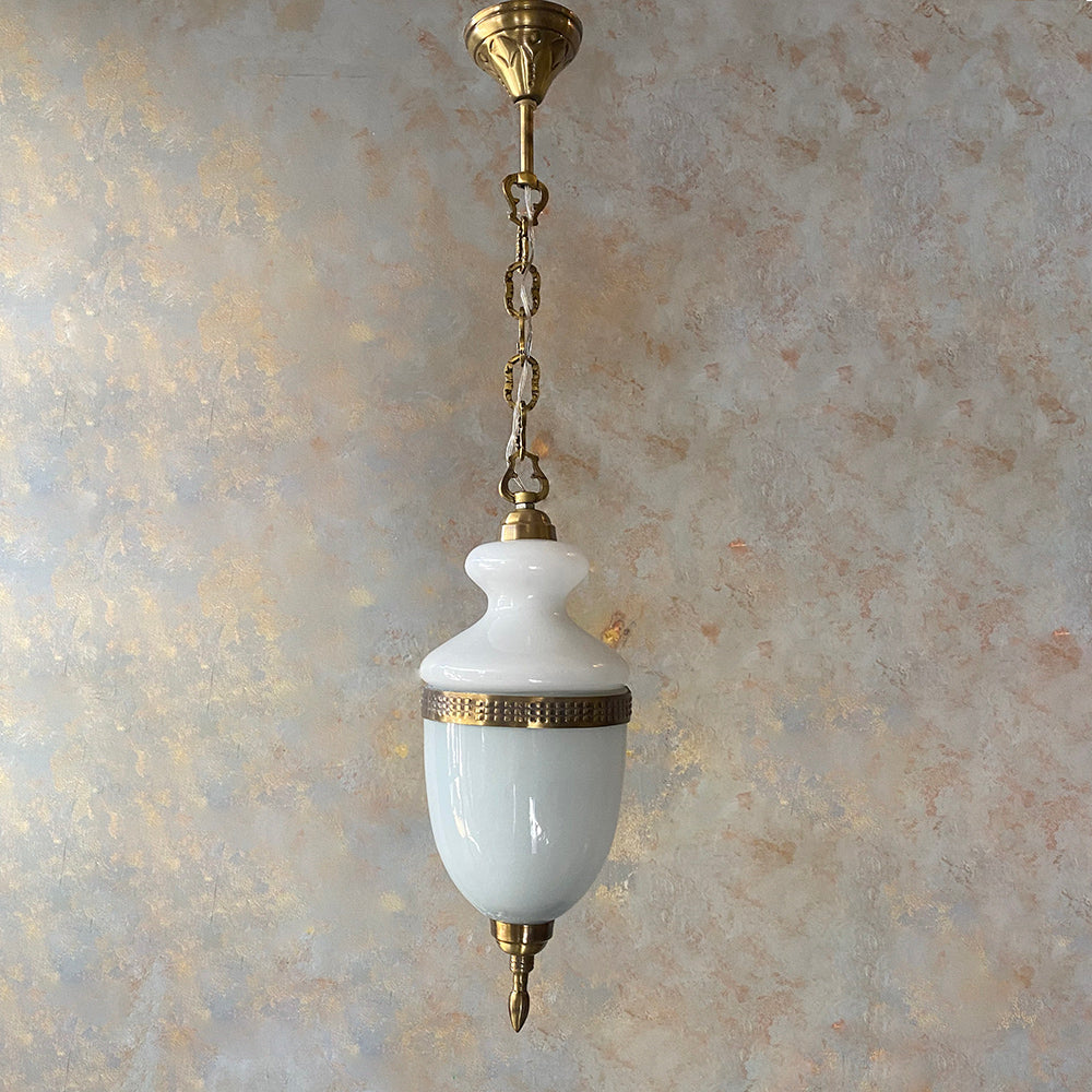 Vintage White Glass Light - Main Image