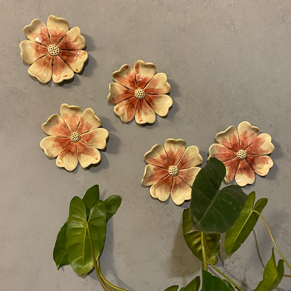 Ceramic Wall Flowers (Set of 5) Sunshine Boulevard